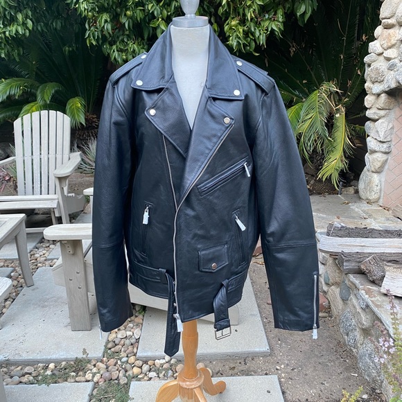 Reclaimed Vintage Oversize Leather Biker Jacket - Picture 2 of 10